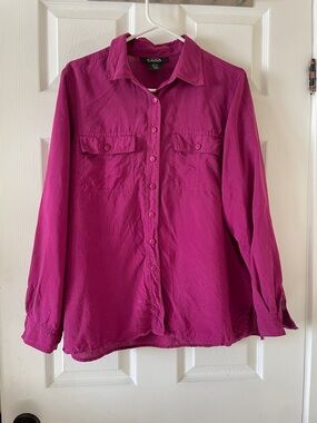Kara pink magenta long sleeve silk blouse shirt